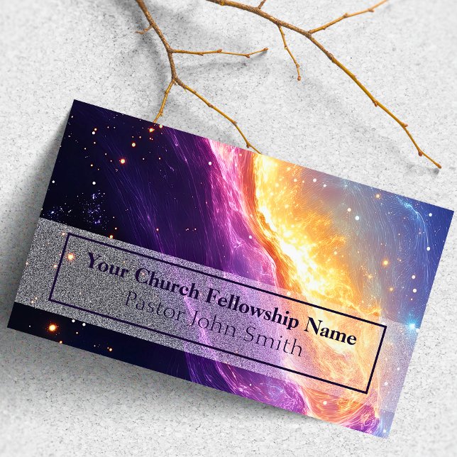 Tarjetas de visita del Pastor de Iglesia Púrpura C (Celestial Church Pastor Business Cards)
