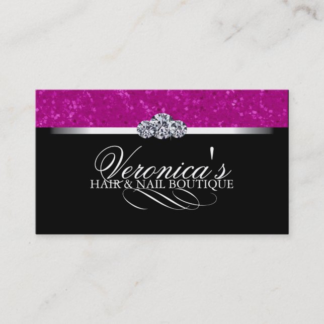 Tarjetas de visita del pelo y del purpurina del (Anverso)