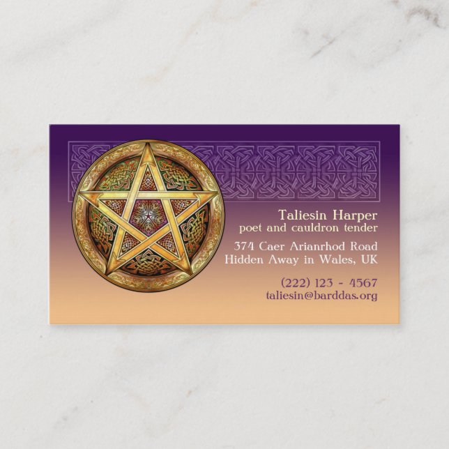 Tarjetas de visita del pentáculo del oro (Anverso)