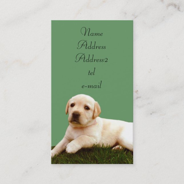 Tarjetas de visita del perrito de Labrador (Anverso)
