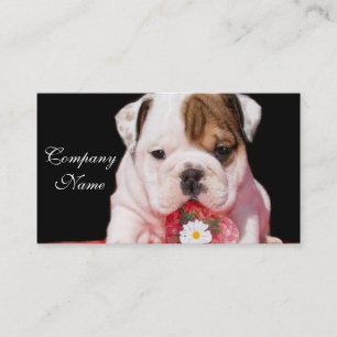 Tarjetas de visita del perrito del bulldog de la