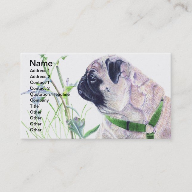 Tarjetas de visita del perro del barro amasado (Anverso)