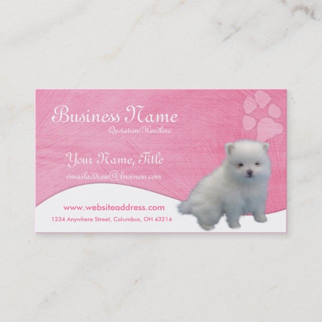 Tarjetas de visita del perro:: Perrito de (Anverso)