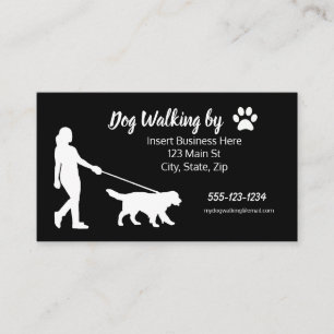 Tarjetas de visita del perro que caminan