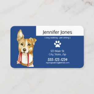 Tarjetas de visita del perro que caminan de