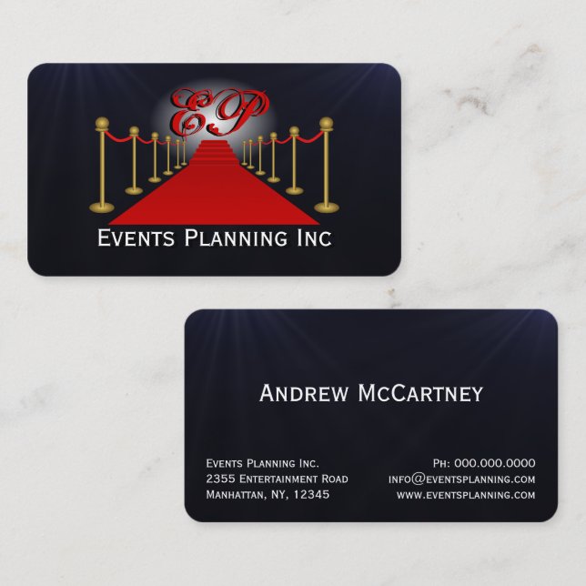 Tarjetas de visita del planificador de eventos esp (Anverso / Reverso)