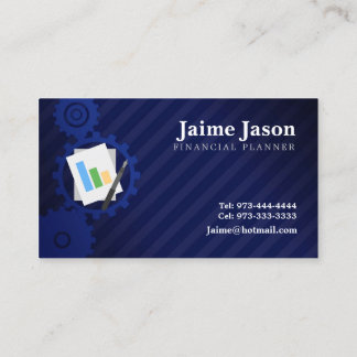 Tarjetas de visita del planificador financiero