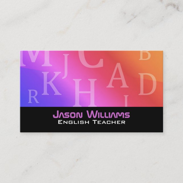 Tarjetas de visita del profesor de inglés (Anverso)