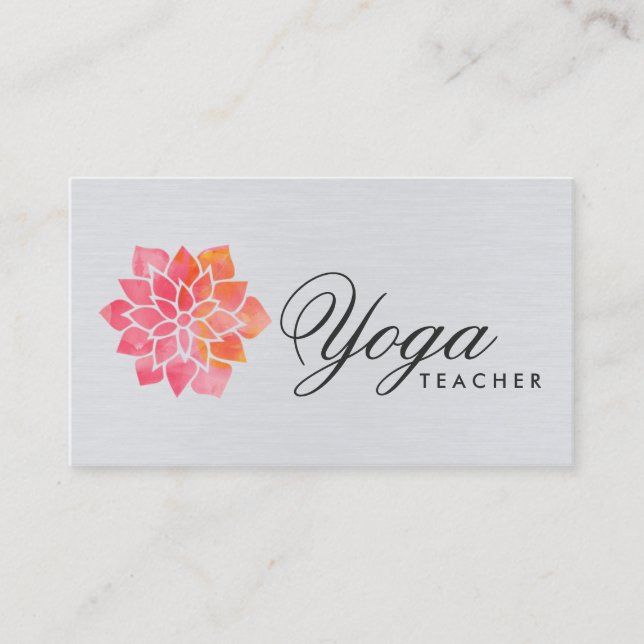 Tarjetas de visita del profesor de la yoga de la (Anverso)