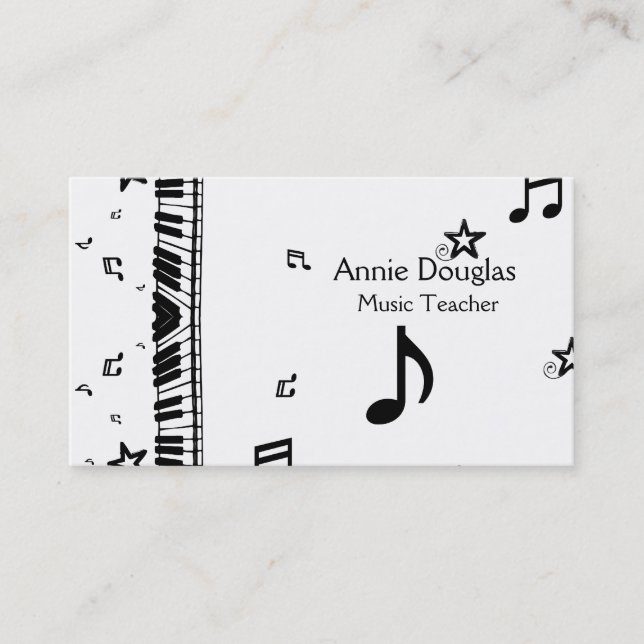 Tarjetas de visita del profesor de música (Anverso)