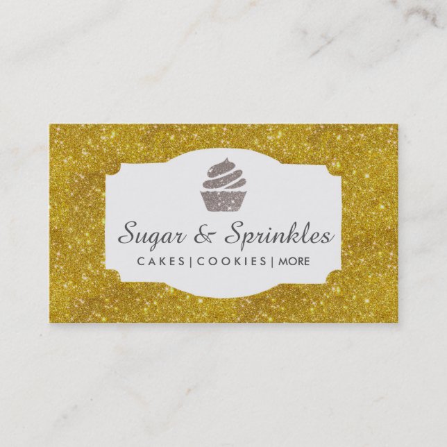 Tarjetas de visita del purpurina del oro de la (Anverso)