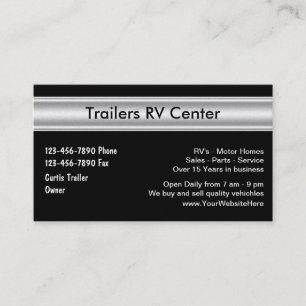 Tarjetas de visita del remolque de rv