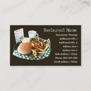 Tarjetas de visita del restaurante/del