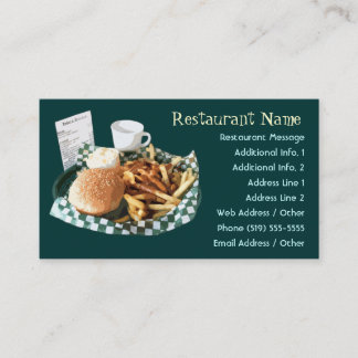 Tarjetas de visita del restaurante/del
