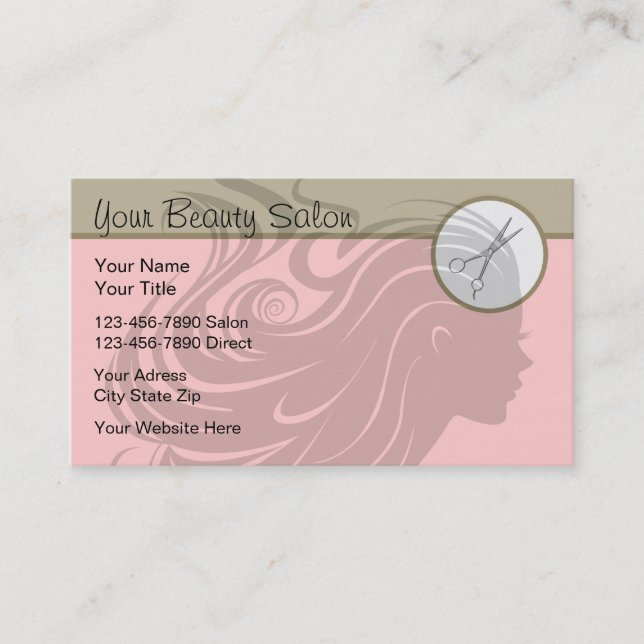 Tarjetas de visita del salón de belleza (Anverso)