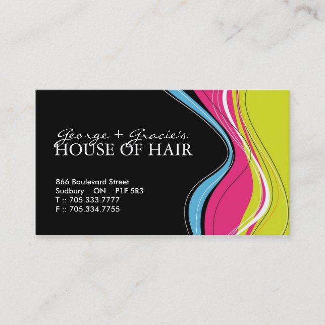 Tarjetas de visita del salón de pelo (Anverso)