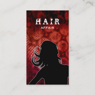 Tarjetas de visita del salón de pelo rojas