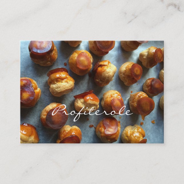 Tarjetas de visita del salón del té de Profiterole (Anverso)