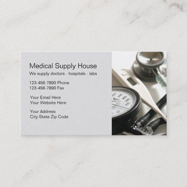 Tarjetas de visita del suministro médico (Anverso)