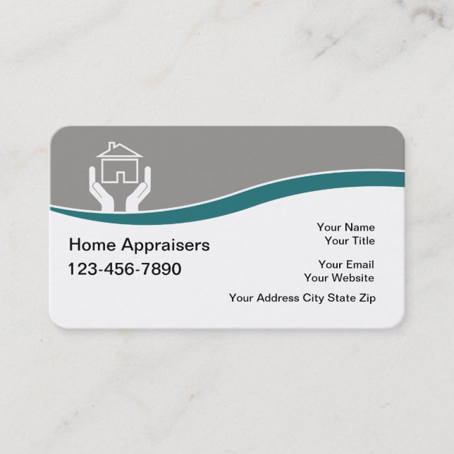 Tarjetas de visita del tasador de las propiedades (Anverso)