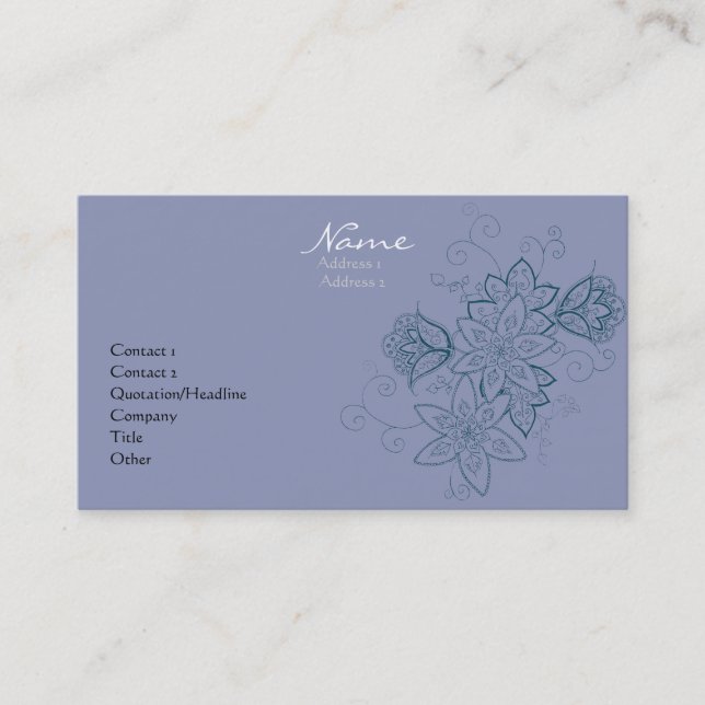 Tarjetas de visita del tatuaje del tulipán (Anverso)