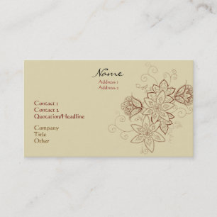 Tarjetas de visita del tatuaje del tulipán (arena)
