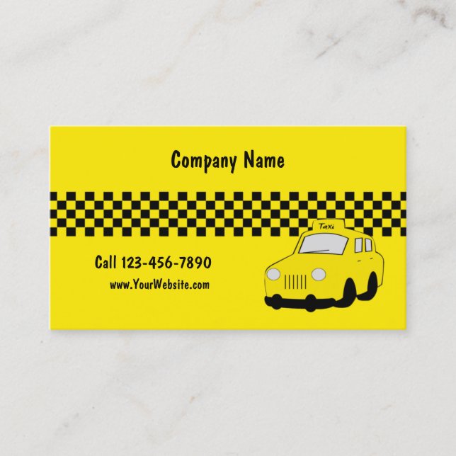 Tarjetas de visita del taxi (Anverso)