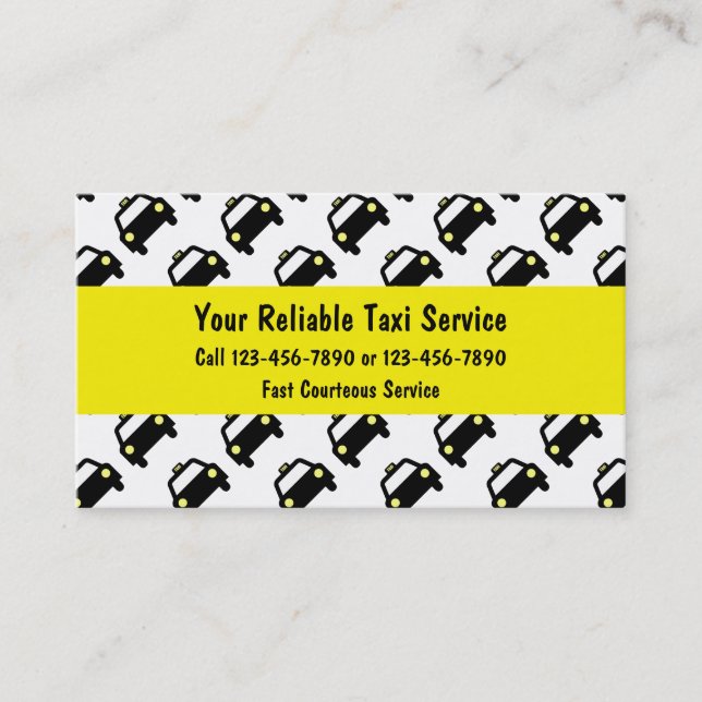 Tarjetas de visita del taxi (Anverso)