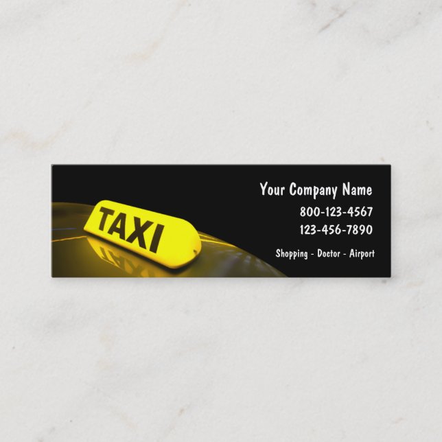 Tarjetas de visita del taxi (Anverso)