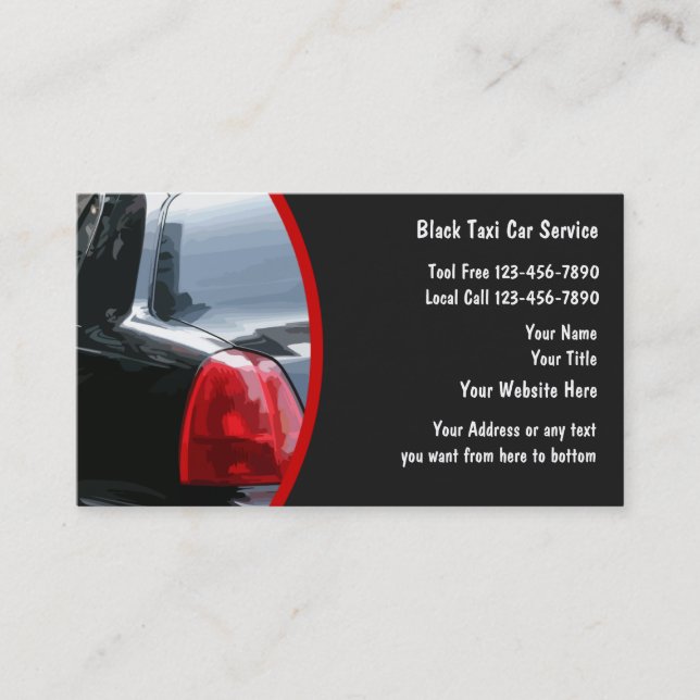 Tarjetas de visita del taxi (Anverso)
