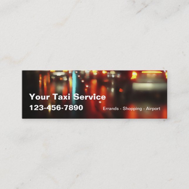 Tarjetas de visita del taxi (Anverso)