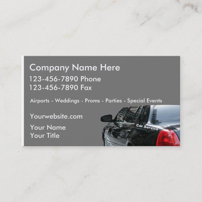Tarjetas de visita del taxi (Anverso)