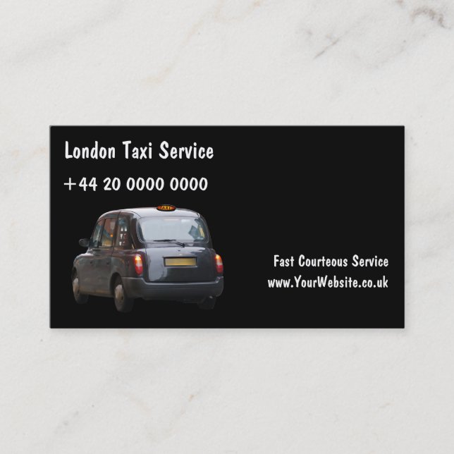 Tarjetas de visita del taxi de Londres (Anverso)
