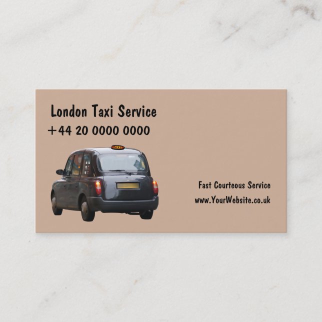 Tarjetas de visita del taxi de Londres (Anverso)