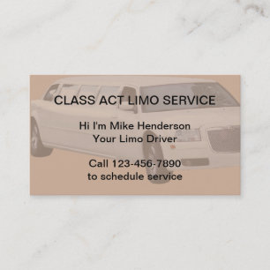 Tarjetas de visita del taxi del servicio de Limo