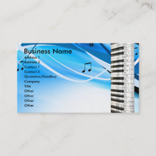 Tarjetas de visita del teclado de piano