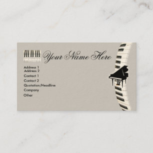 Tarjetas de visita del teclado de piano