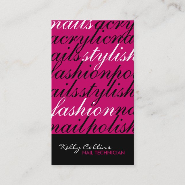 Tarjetas de visita del técnico del clavo (Anverso)