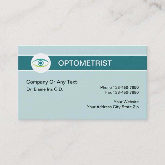 Tarjetas de visita del tema del optometrista (Anverso)