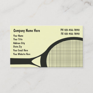 Tarjetas de visita del tenis