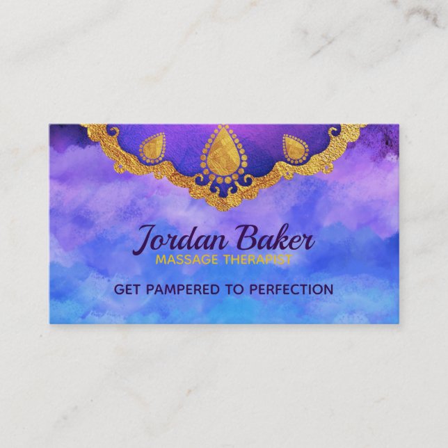 Tarjetas de visita del terapeuta del masaje (Anverso)