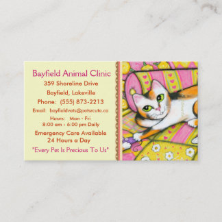 Tarjetas de visita del veterinario/del cuidado de