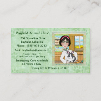 Tarjetas de visita del veterinario y del conejo de