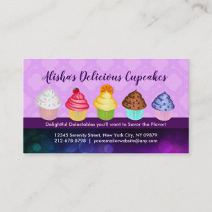 Tarjetas de visita deliciosas de las magdalenas