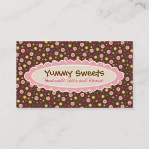 Tarjetas de visita deliciosas de los dulces