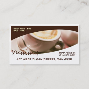 Tarjetas de visita deliciosas del café