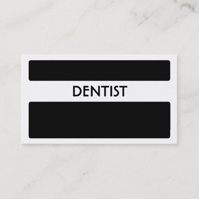 Tarjetas de visita Dentista simples y en blanco ne (Anverso)