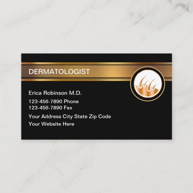 Tarjetas de visita dermatológicas de Dermatología (Anverso)
