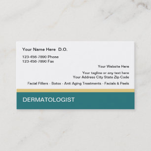 Tarjetas de visita dermatólogo
