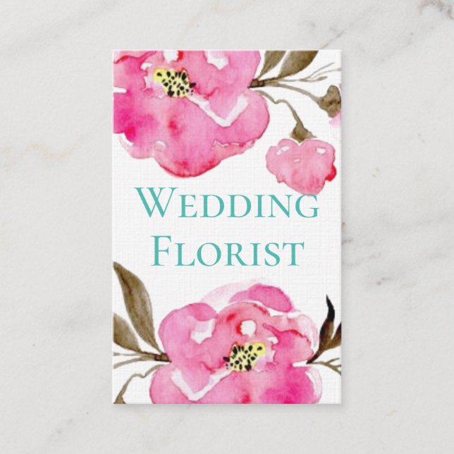 Tarjetas de visita - Diseño floral rosa (Anverso)